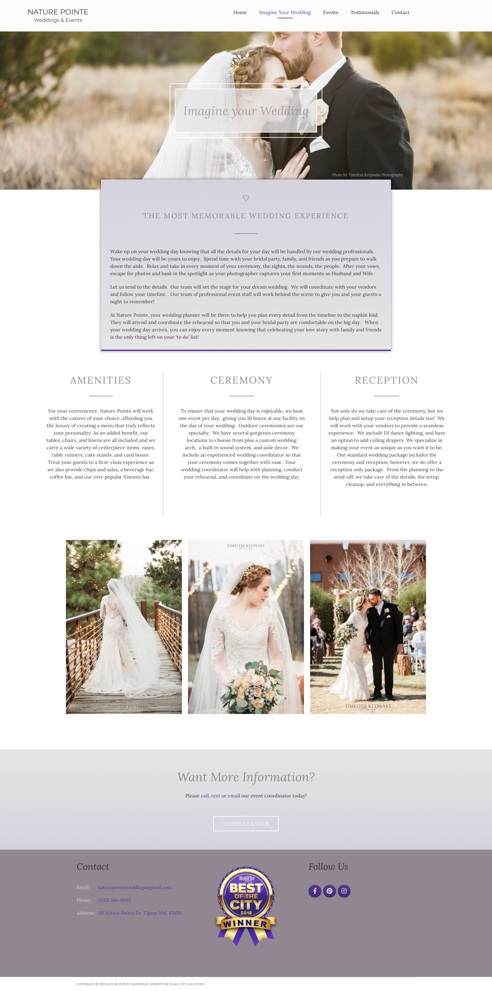 Nature Pointe Weddings and Events Website Design